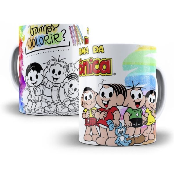 10 Artes Caneca Personagens Para Colorir Sublimação Em Corel