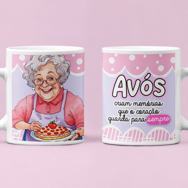 10 Artes Sublimação Caneca Dia dos Avós Vovo e Vovó em PSD