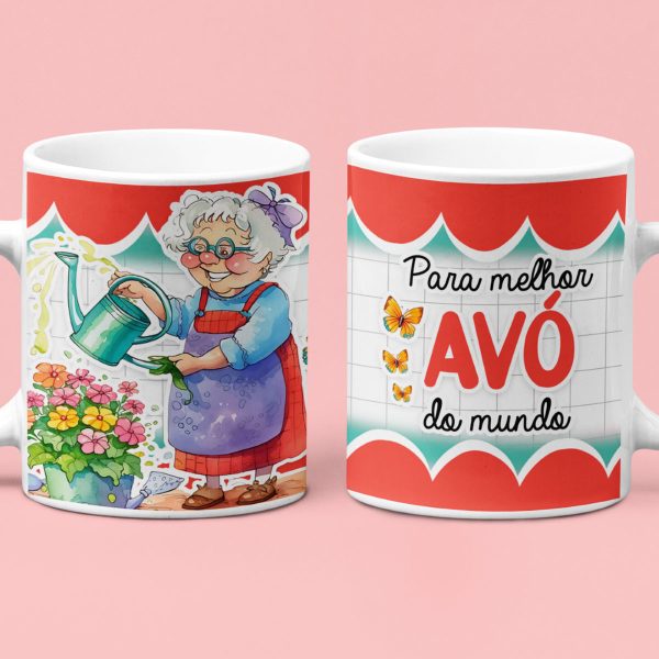 10 Artes Sublimação Caneca Dia dos Avós Vovo e Vovó em PSD