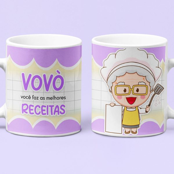 10 Artes Sublimação Caneca Dia dos Avós Vovo e Vovó em PSD