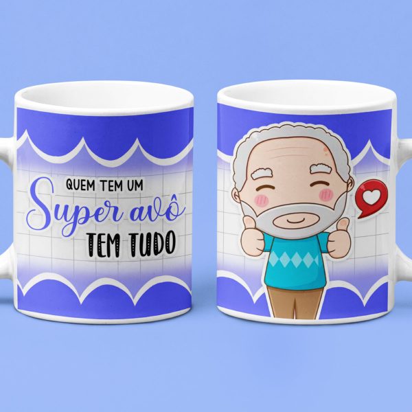 10 Artes Sublimação Caneca Dia dos Avós Vovo e Vovó em PSD