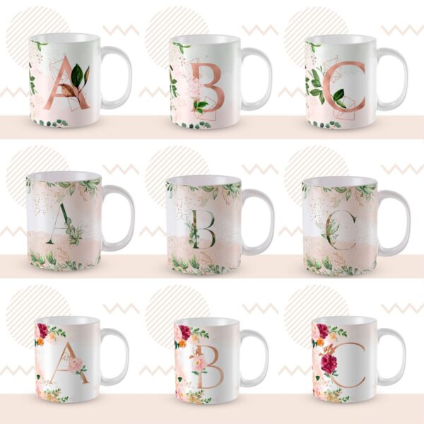 104 Artes Para Caneca Alfabeto Floral Png 2