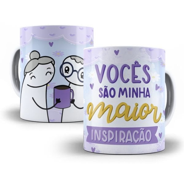 12 Artes Caneca Flork Avós Sublimação Editável Em Corel Draw