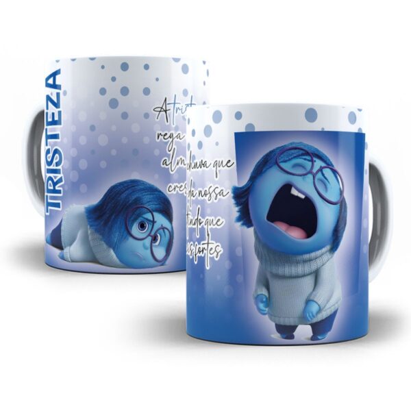 12 Estampas Caneca Divertida Mente Alegria Inveja Vergonha