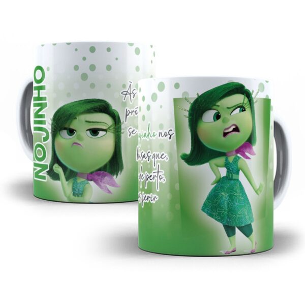 12 Estampas Caneca Divertida Mente Alegria Inveja Vergonha
