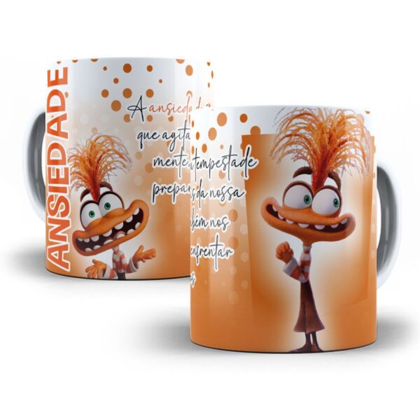 12 Estampas Caneca Divertida Mente Alegria Inveja Vergonha