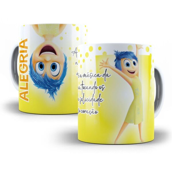 12 Estampas Caneca Divertida Mente Alegria Inveja Vergonha