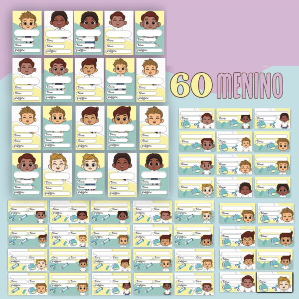 120 Adesivos Escolares - Arquivo Digital