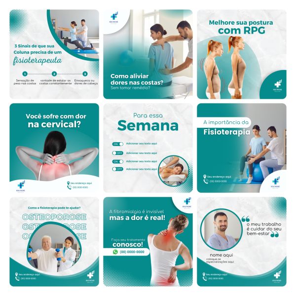 Pack Canva Fisioterapia 30 Modelos Editáveis+ Bônus - Imagem 2