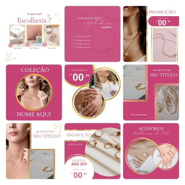Pack Canva Loja de Acessórios 50 Modelos Editáveis+ Bônus - Imagem 3