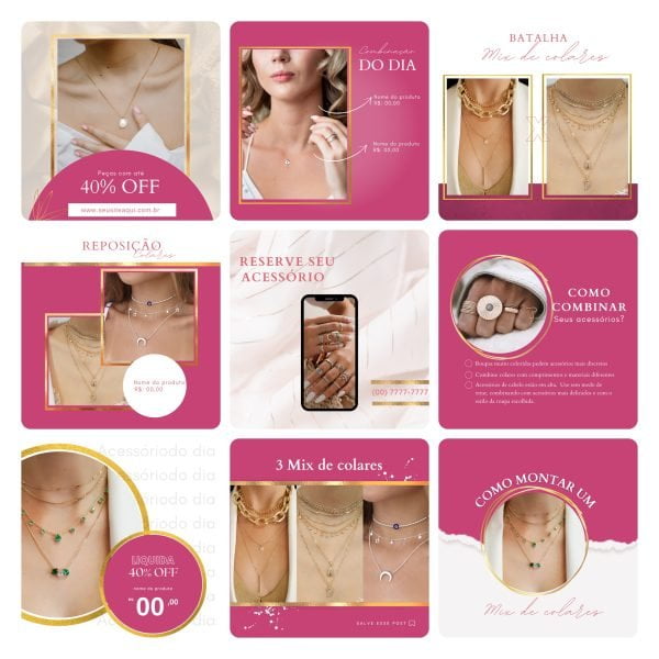 Pack Canva Loja de Acessórios 50 Modelos Editáveis+ Bônus - Imagem 4