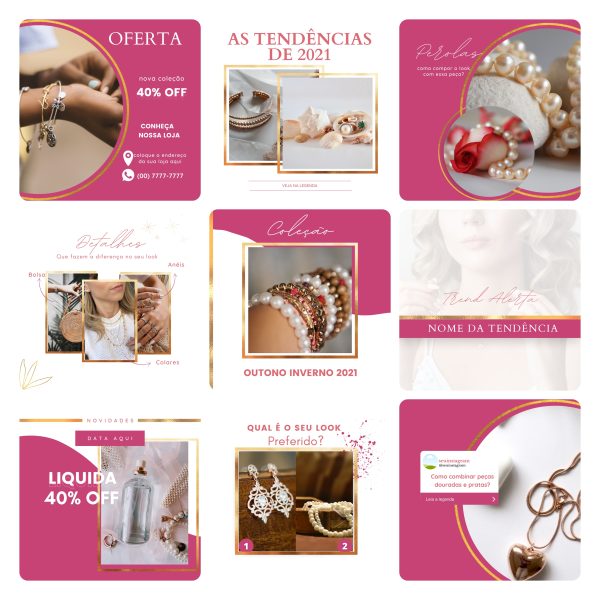Pack Canva Loja de Acessórios 50 Modelos Editáveis+ Bônus - Imagem 5