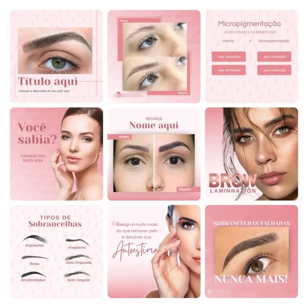 Pack Canva Micropigmentação 50 Modelos Editáveis+ Bônus