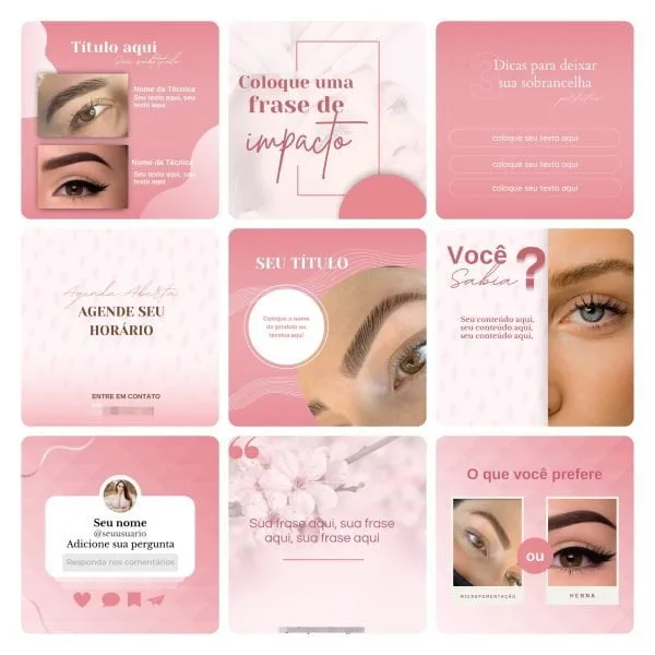 Pack Canva Micropigmentação 50 Modelos Editáveis+ Bônus - Imagem 2