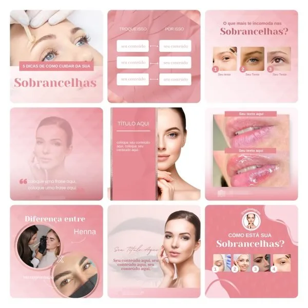 Pack Canva Micropigmentação 50 Modelos Editáveis+ Bônus - Imagem 4