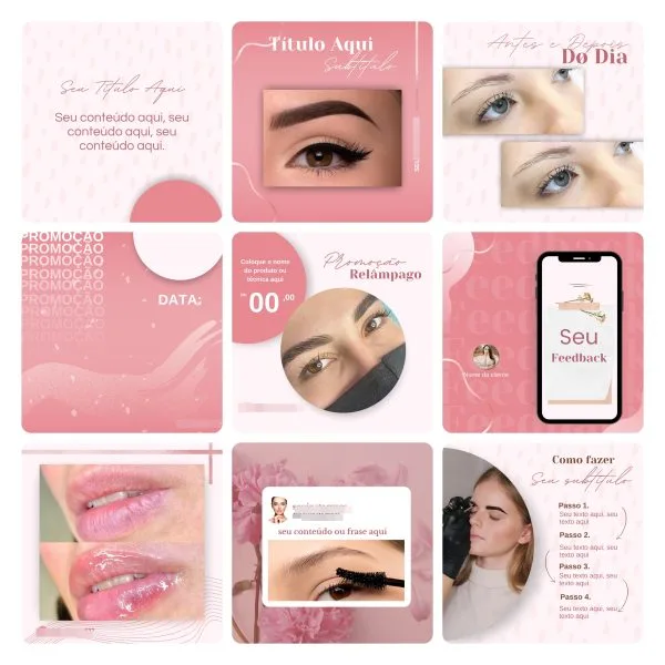 Pack Canva Micropigmentação 50 Modelos Editáveis+ Bônus - Imagem 5