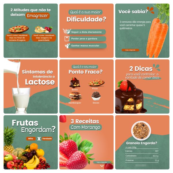 Pack Canva Nutricionista 100 Modelos Editáveis+ Bônus - Imagem 3
