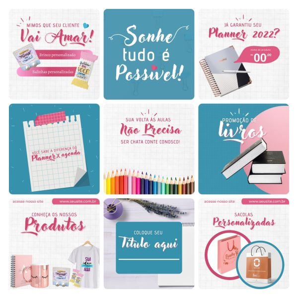 Pack Canva Papelaria 30 Modelos Editáveis+ Bônus - Imagem 2