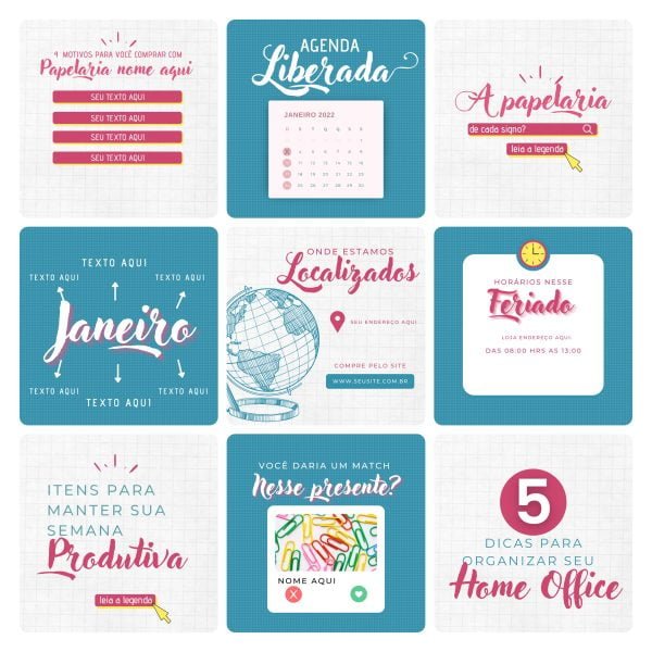 Pack Canva Papelaria 30 Modelos Editáveis+ Bônus - Imagem 3