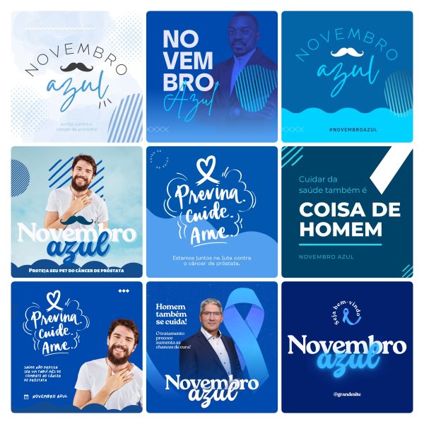 Pack Canva Novembro Azul 30 Modelos Editáveis+ Bônus - Imagem 2