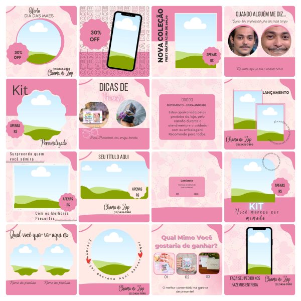Pack Canva Personalizados Sublimação 100 Modelos Editáveis+ Bônus - Imagem 2