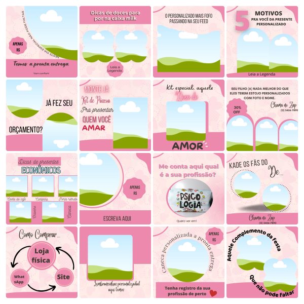 Pack Canva Personalizados Sublimação 100 Modelos Editáveis+ Bônus - Imagem 6