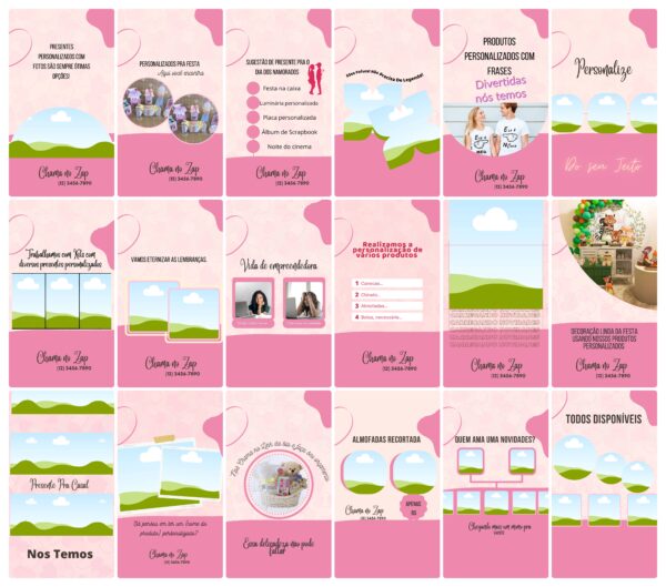 Pack Canva Personalizados Sublimação 100 Stories Editáveis - Imagem 2
