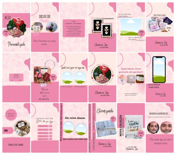 Pack Canva Personalizados Sublimação 100 Stories Editáveis - Imagem 4