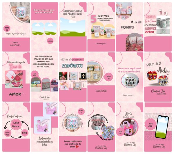 Pack Canva Personalizados Sublimação 100 Stories Editáveis - Imagem 5