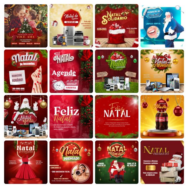 Pack Canva Natal 108 Modelos Editáveis+ Bônus