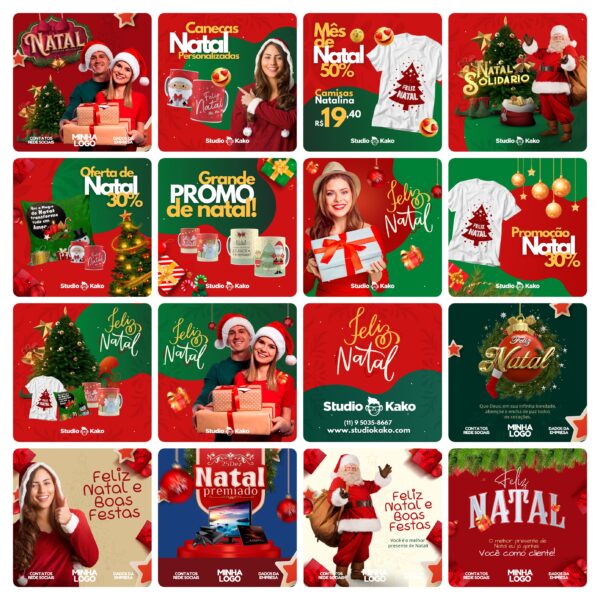 Pack Canva Natal 150 Modelos EditáveisMídias Sociais + Bônus - Imagem 3