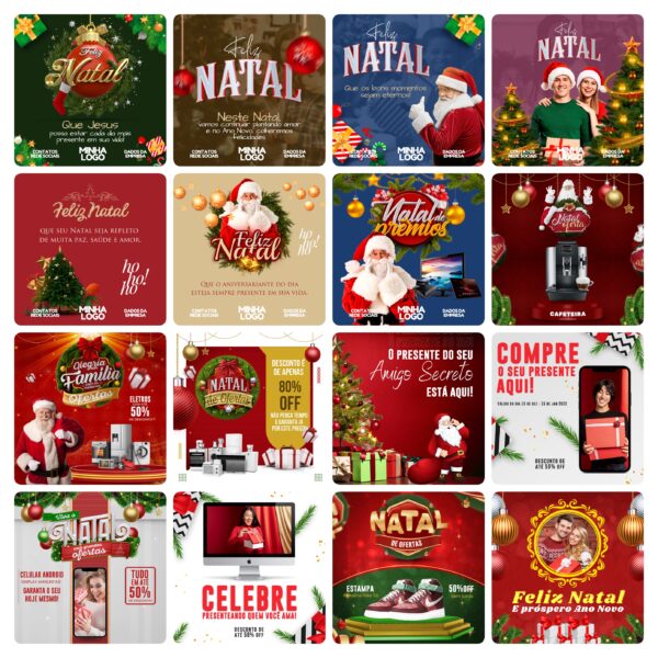 Pack Canva Natal 150 Modelos EditáveisMídias Sociais + Bônus - Imagem 5