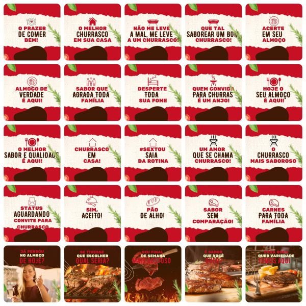 Pack Canva Churrascaria 200 Modelos Editáveis+ Legendas - Imagem 6