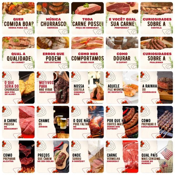 Pack Canva Churrascaria 200 Modelos Editáveis+ Legendas - Imagem 7