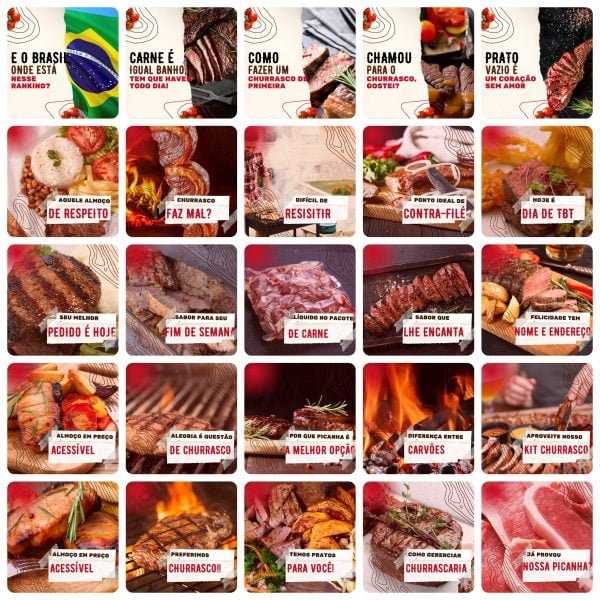 Pack Canva Churrascaria 200 Modelos Editáveis+ Legendas - Imagem 8