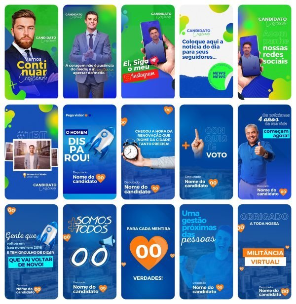 Pack Canva Campanha Política Eleição 45 Stories - Imagem 2