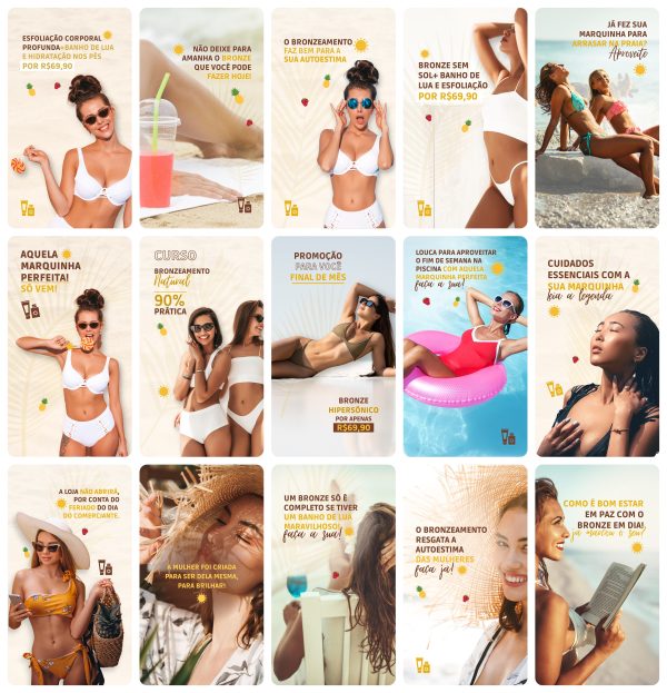 Pack Canva Bronzeamento 29 Modelos EditáveisStorie + Bônus - Imagem 2