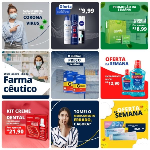 Pack Canva Farmácia 50 Modelos Editáveis+ Bônus - Imagem 2