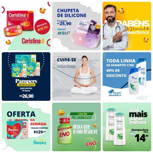 Pack Canva Farmácia 50 Modelos Editáveis+ Bônus - Imagem 3