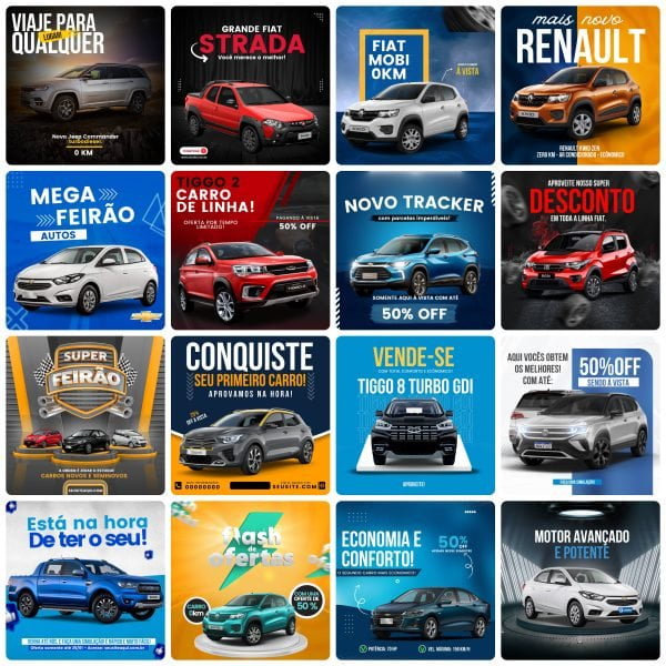 Pack Canva Concessionária 30 Modelos Editáveis+ Bônus
