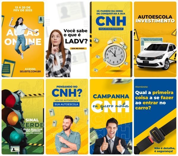 Pack Canva Auto Escola 27 Modelos EditáveisStorie + Bônus - Imagem 2