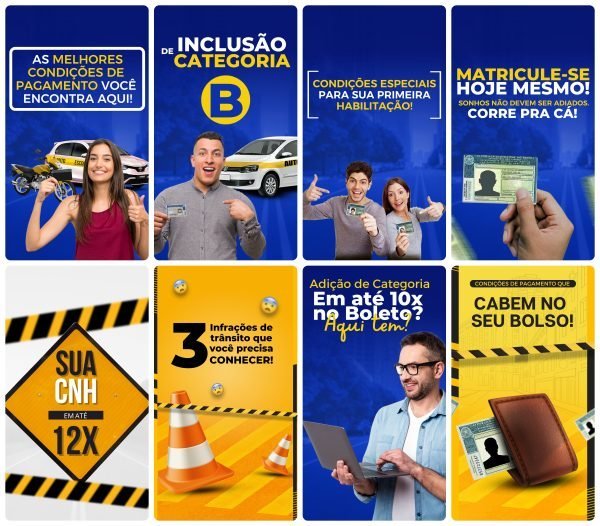 Pack Canva Auto Escola 27 Modelos EditáveisStorie + Bônus - Imagem 3