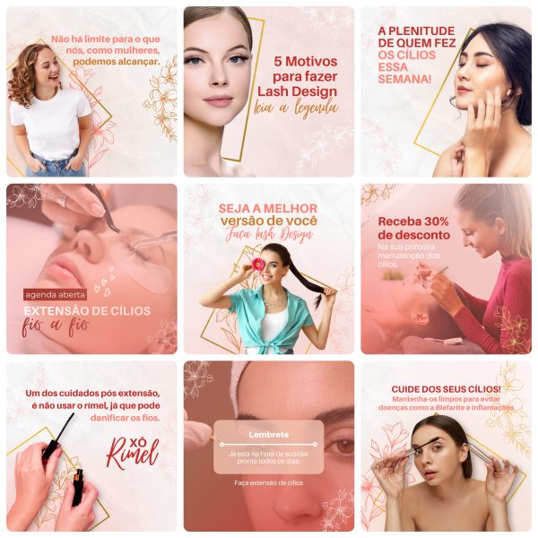 Pack Canva Lash Designer 30 Modelos Editáveis+ Bônus - Imagem 2
