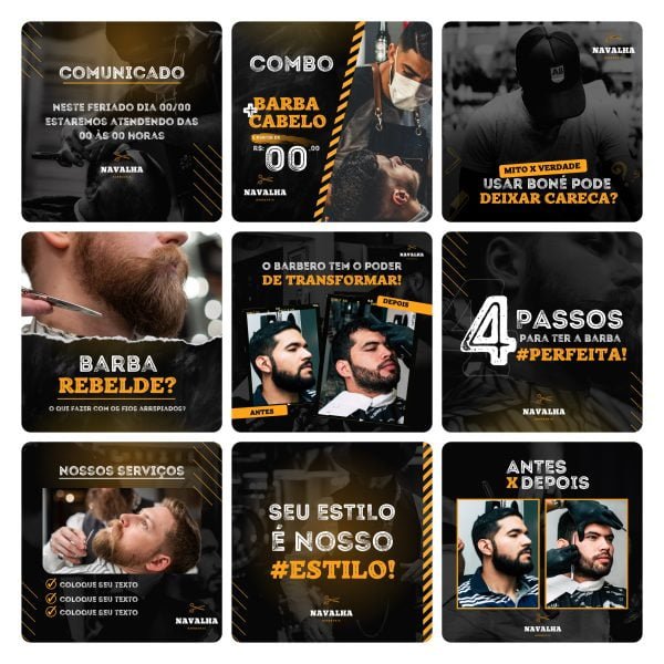 Pack Canva Barbearia 30 Modelos Editáveis+ Bônus - Imagem 2