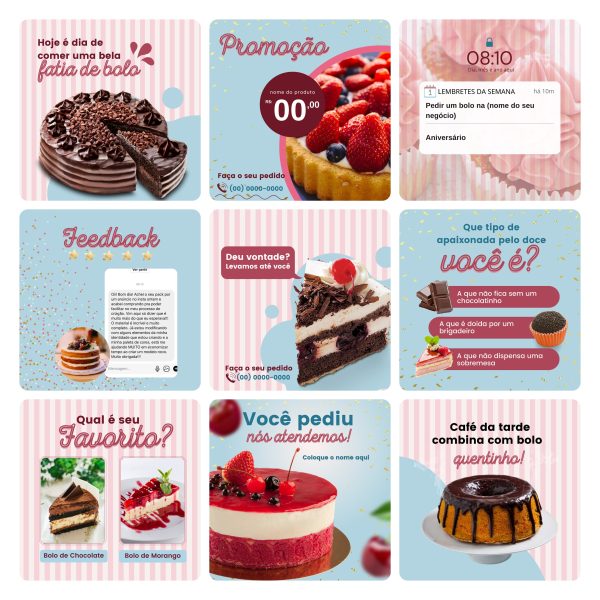 Pack Canva Confeitaria 30 Modelos Editáveis+ Bônus - Imagem 2