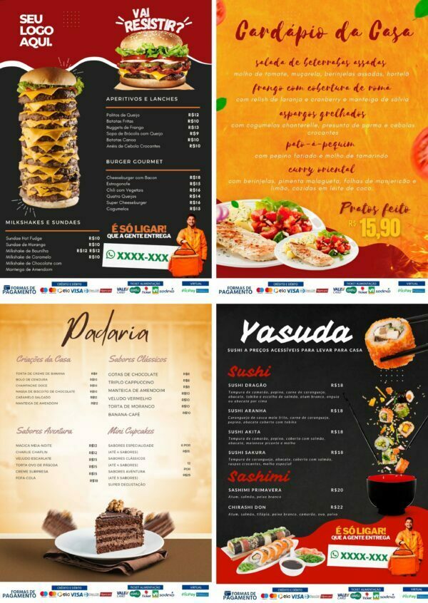 Pack Canva Cardápios Menus 10 Artes + Bônus - Imagem 2
