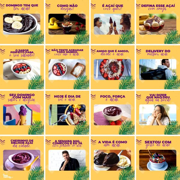 Pack Canva Açaí 200 Modelos Editáveis+ Legendas - Imagem 2