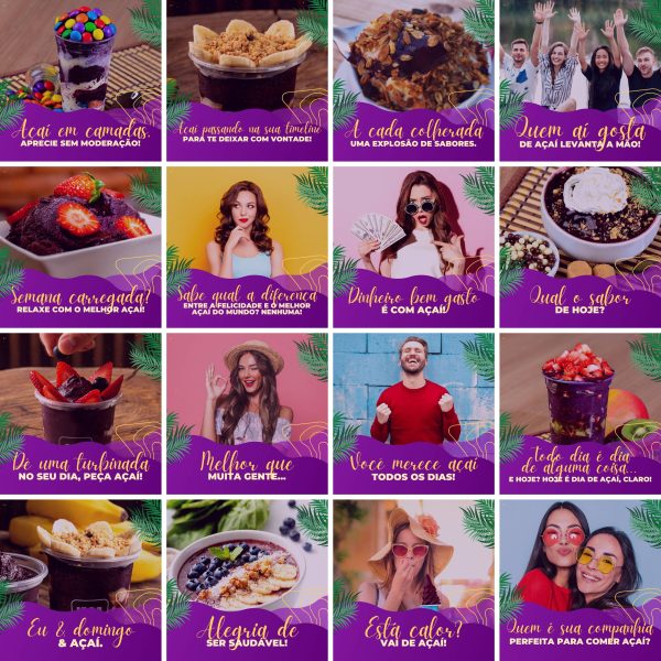 Pack Canva Açaí 200 Modelos Editáveis+ Legendas - Imagem 3