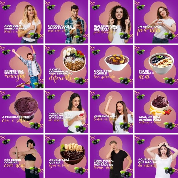 Pack Canva Açaí 200 Modelos Editáveis+ Legendas - Imagem 4