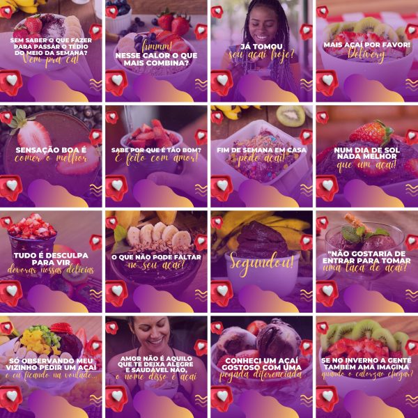 Pack Canva Açaí 200 Modelos Editáveis+ Legendas - Imagem 7